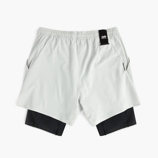 back view of ciele athletics WRKShort unisex running and technical short from the Lifestyle Edition collection, in light grey color