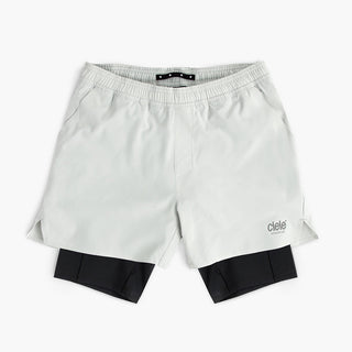 front view of ciele athletics WRKShort unisex running and technical short from the Lifestyle Edition collection, in light grey color
